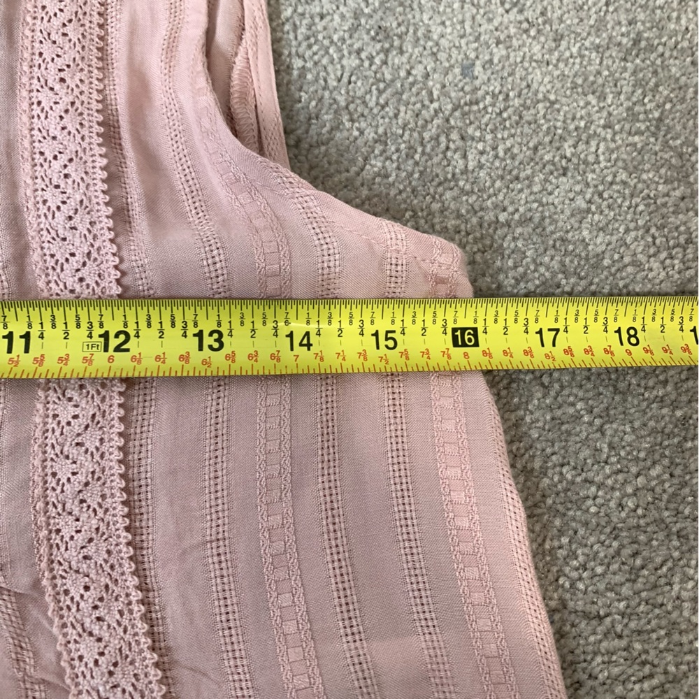 Knox Rose Lace Trim Light Pink Feminine Tank Top Size XS - Picture 7 of 8